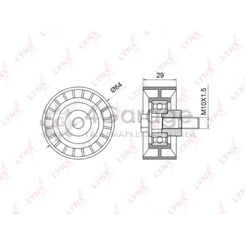 LYNXauto PB3006 Паразитный / Ведущий ролик зубчатый ремень
