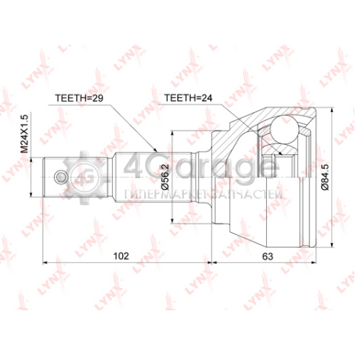LYNXauto CO3915 ШРУС наруж. ком/кт