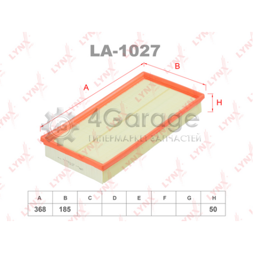 LYNXauto LA1027 Фильтр воздушный подходит для AUDI A3(8L1) 1.6 1.9TD 96/TT 1.8T 3.2 98 06 VW Bora 1.6 2.8 98 05/Golf IV 1.6 3.2 97 05 Skoda Octavia 1.4 2.0 96 SEAT Leon 1.6 2.8 99 06/Toledo II 1.6 2. LA 1027
