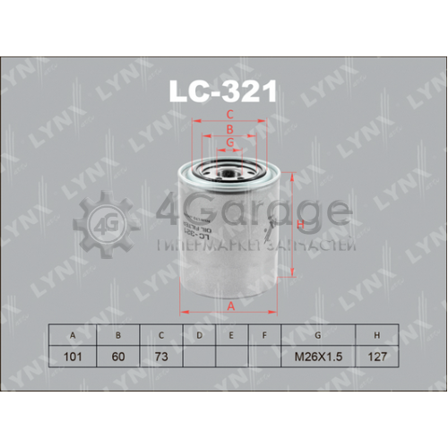 LYNXauto LC321 Масляный фильтр