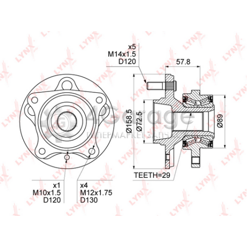 LYNXauto WH1320 Комплект подшипника ступицы колеса