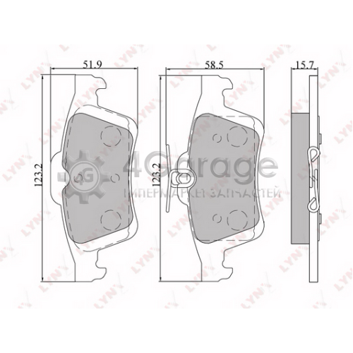 LYNXauto BD5901 Комплект тормозных колодок задних