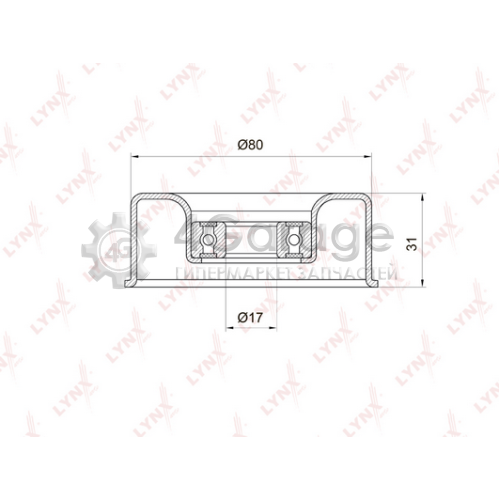 LYNXauto PB5016 Натяжной ролик поликлиновой ремень