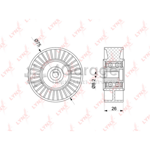 LYNXauto PB5280 Натяжной ролик поликлиновой ремень