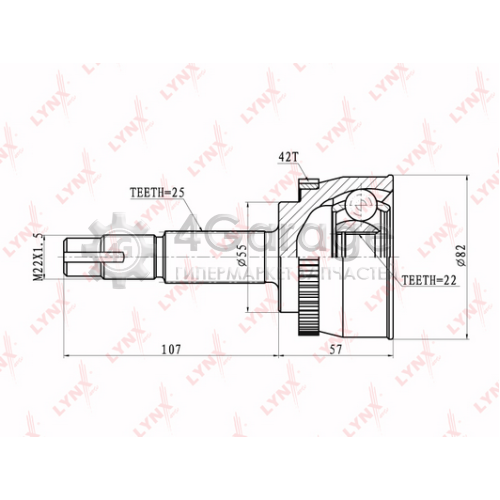 LYNXauto CO5724A ШРУС наруж. ком/кт
