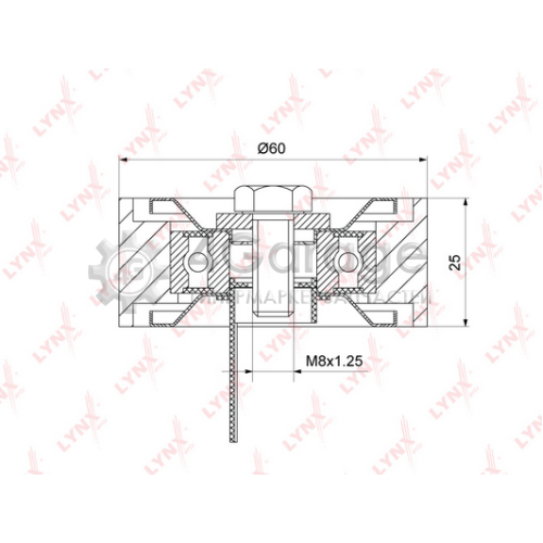 LYNXauto PB7232 Паразитный / ведущий ролик поликлиновой ремень