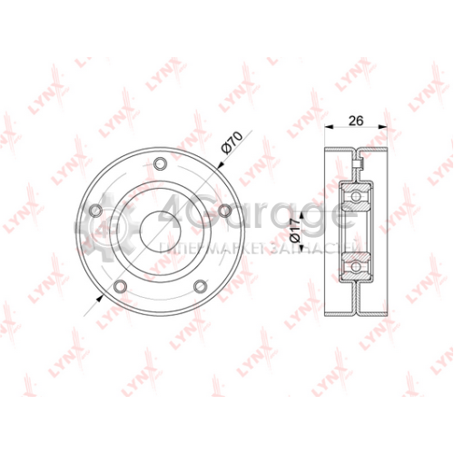 LYNXauto PB5341 Натяжной ролик поликлиновой ремень