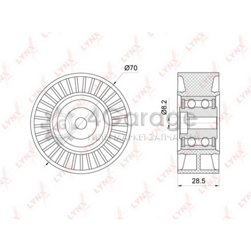 LYNXauto PB7153 Паразитный / ведущий ролик поликлиновой ремень