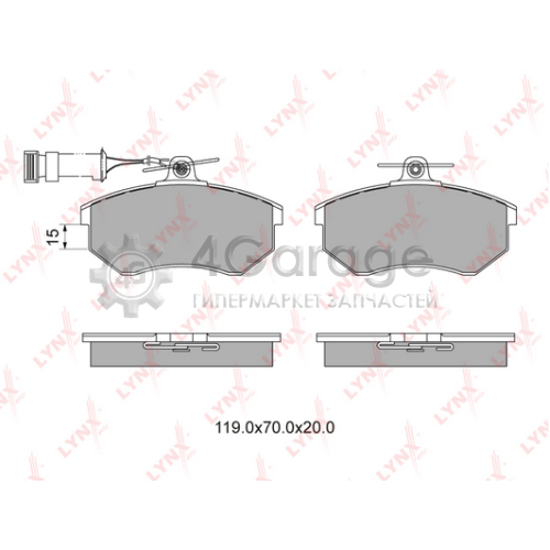 LYNXauto BD1201 Комплект тормозных колодок дисковый тормоз