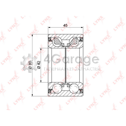 LYNXauto WB1351 Комплект подшипника ступицы колеса