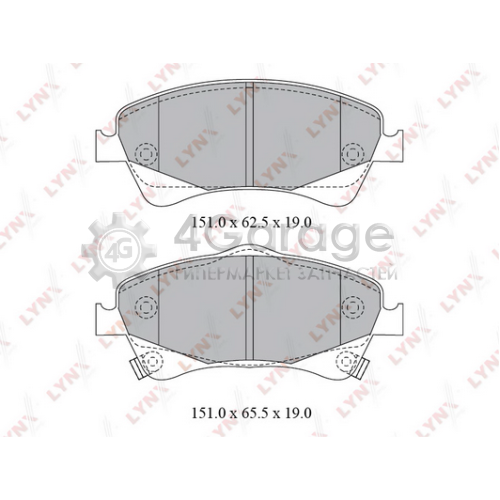 LYNXauto BD7598 Комплект тормозных колодок дисковый тормоз