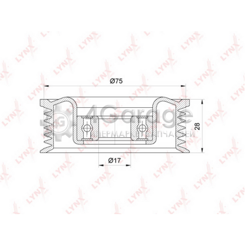 LYNXauto PB7233 Паразитный / ведущий ролик поликлиновой ремень