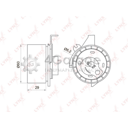 LYNXauto PB1047 Натяжной ролик ремень ГРМ