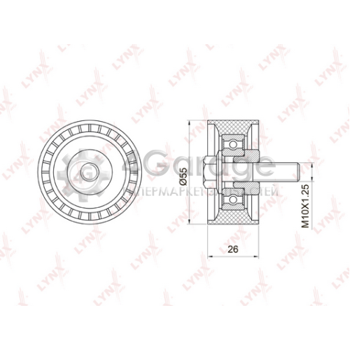 LYNXauto PB3012 Паразитный / Ведущий ролик зубчатый ремень