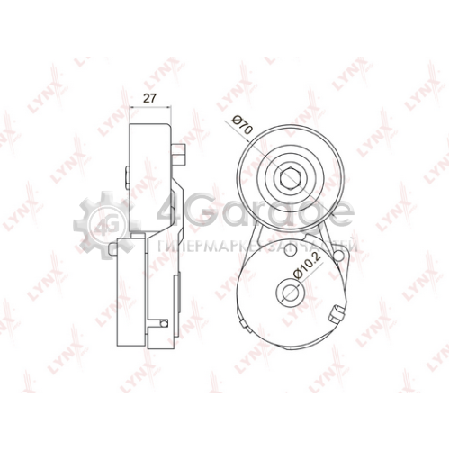 LYNXauto PT3029 Натяжитель ремня клиновой зубча