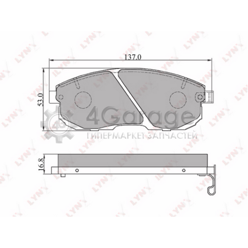 LYNXauto BD5701 Комплект тормозных колодок дисковый тормоз