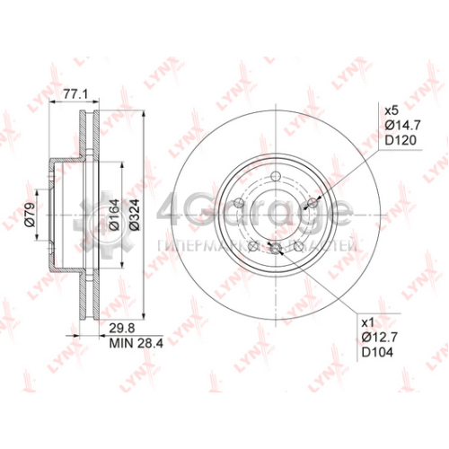 LYNXauto BN1004 Тормозной диск