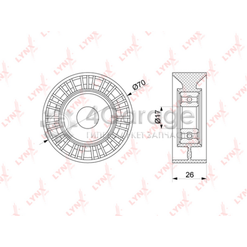 LYNXauto PB5253 Натяжной ролик поликлиновой ремень