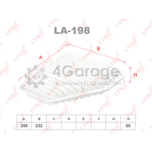 LYNXauto LA198 Воздушный фильтр