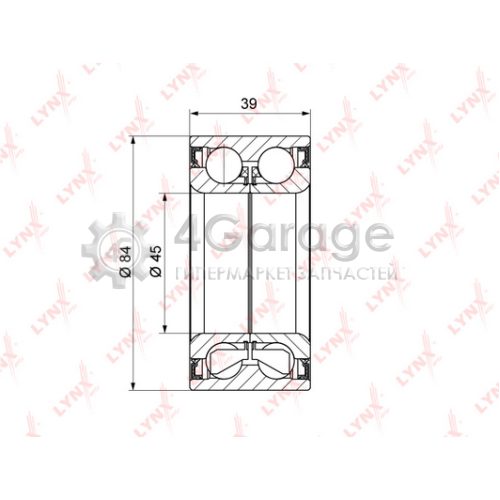 LYNXauto WB1368 Комплект подшипника ступицы колеса