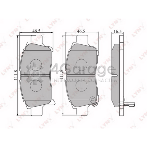 LYNXauto BD7519 Комплект тормозных колодок дисковый тормоз