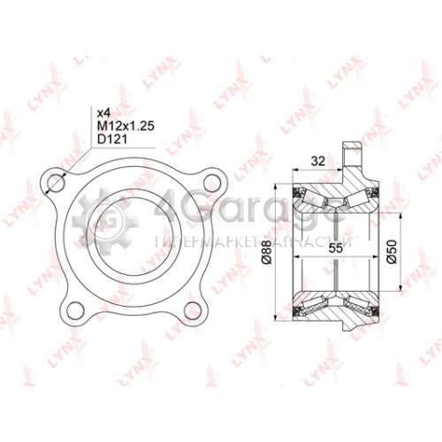 LYNXauto WB1486 Комплект подшипника ступицы колеса