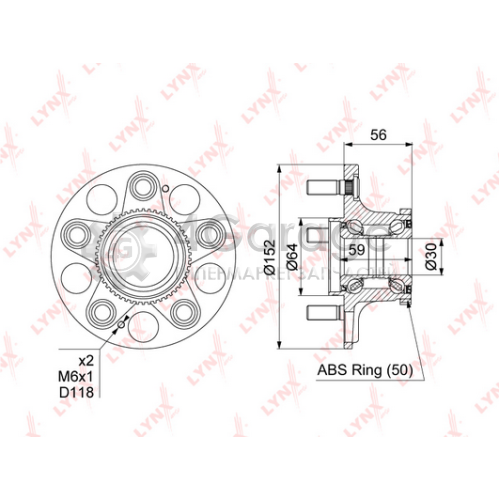 LYNXauto WH1152 Комплект подшипника ступицы колеса