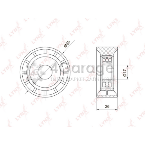 LYNXauto PB7027 Паразитный / ведущий ролик поликлиновой ремень