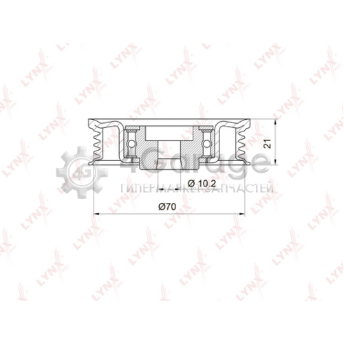LYNXauto PB5012 Натяжной ролик поликлиновой ремень