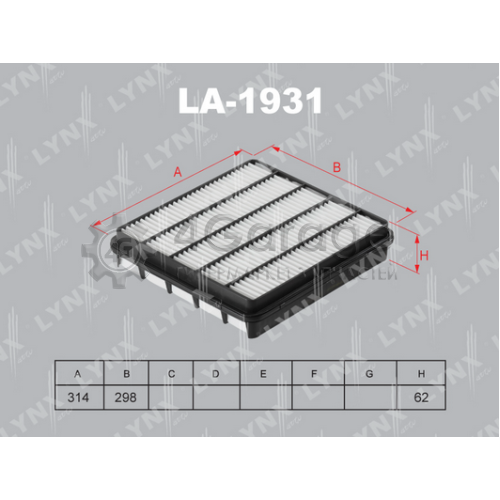 LYNXauto LA1931 Воздушный фильтр