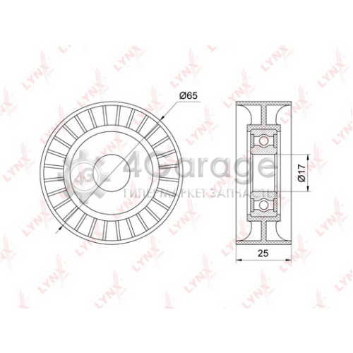 LYNXauto PB5202 Натяжной ролик поликлиновой ремень