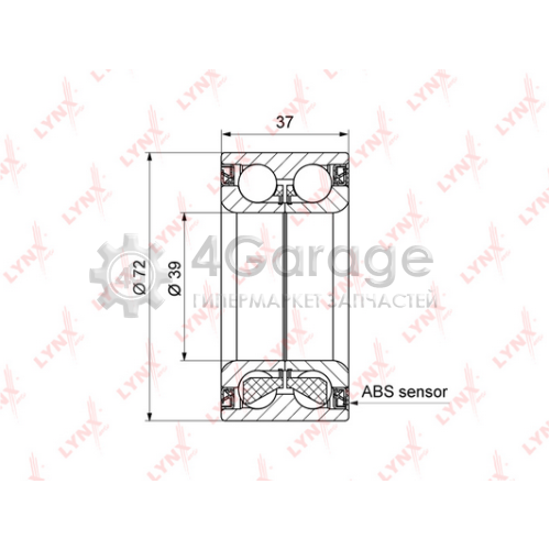 LYNXauto WB1425 Комплект подшипника ступицы колеса
