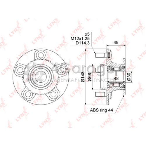 LYNXauto WH1048 Комплект подшипника ступицы колеса