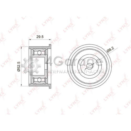 LYNXauto PB3026 Паразитный / Ведущий ролик зубчатый ремень