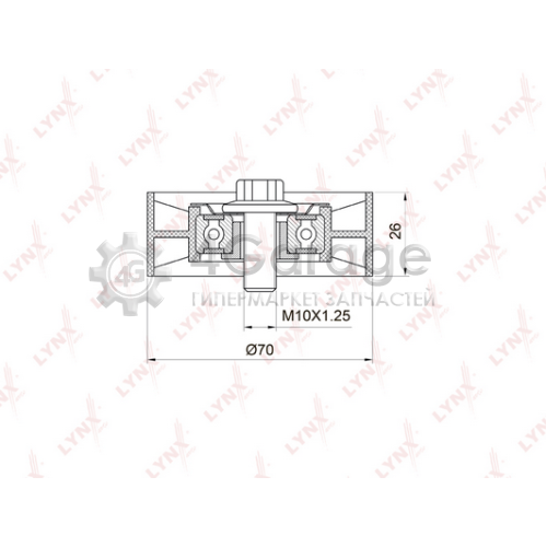 LYNXauto PB5031 Натяжной ролик поликлиновой ремень