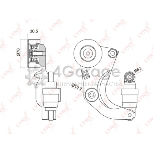 LYNXauto PT3016 Натяжитель ремня клиновой зубча