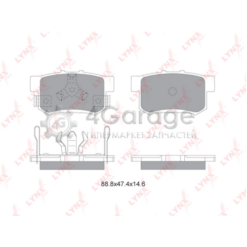 LYNXauto BD3434 Комплект тормозных колодок дисковый тормоз
