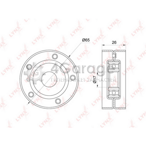 LYNXauto PB5309 Натяжной ролик поликлиновой ремень