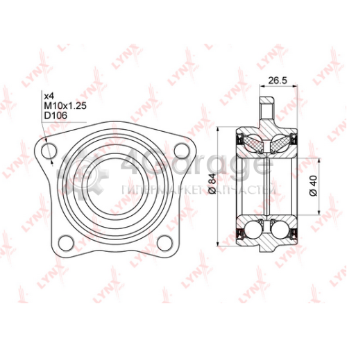 LYNXauto WB1018 Комплект подшипника ступицы колеса