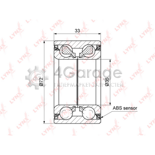 LYNXauto WB1287 Комплект подшипника ступицы колеса