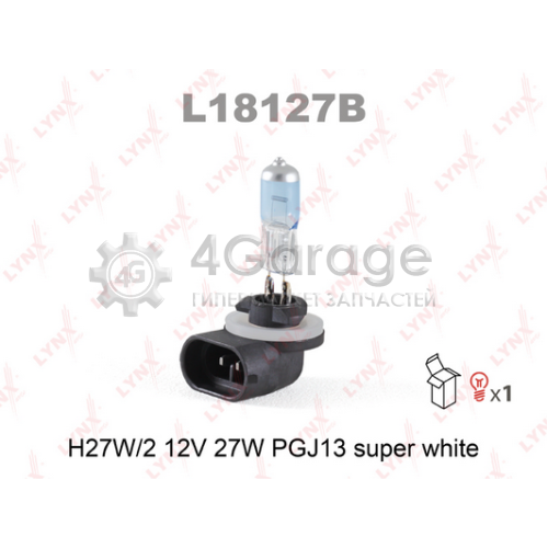 LYNXauto L18127B Лампа галогеновая [H27 12V 27W PGJ13 (881) SUPER WHITE]