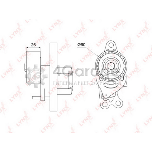 LYNXauto PT3159 Натяжитель ремня клиновой зубча