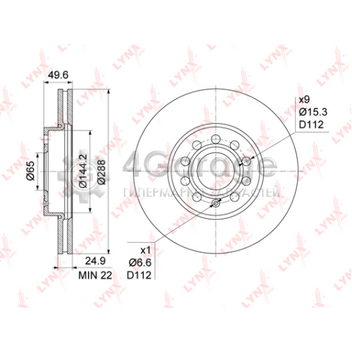 LYNXauto BN1201 Тормозной диск