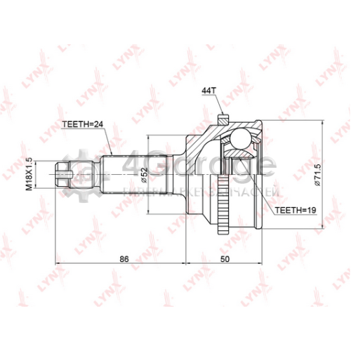 LYNXauto CO3771A ШРУС наруж. ком/кт