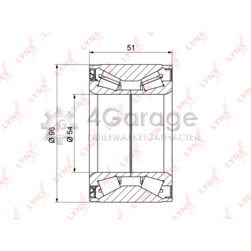 LYNXauto WB1264 Комплект подшипника ступицы колеса