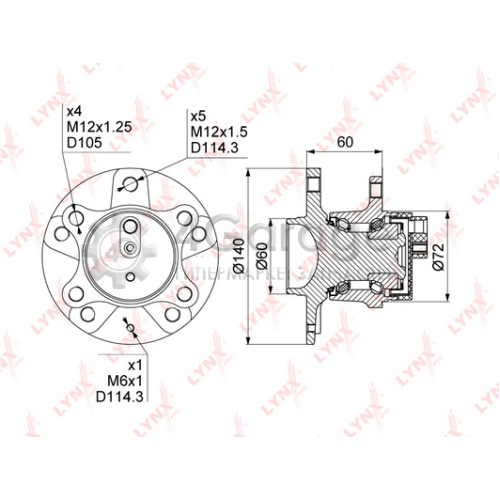 LYNXauto WH1303 Комплект подшипника ступицы колеса