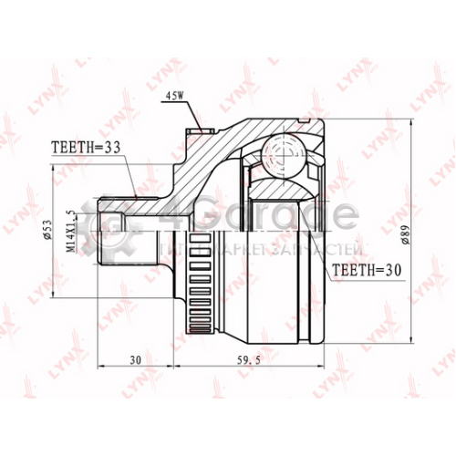 LYNXauto CO8029A ШРУС наружный подходит для VW Passat 1.8 1.9TD 96 00/1.6 2.0 00 05 SKODA Superb 1.8T 02 08 CO 8029A