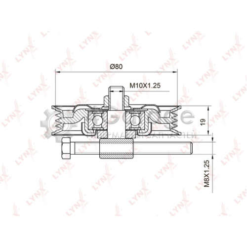 LYNXauto PB5021 Натяжной ролик поликлиновой ремень