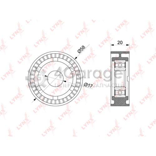 LYNXauto PB5304 Натяжной ролик поликлиновой ремень