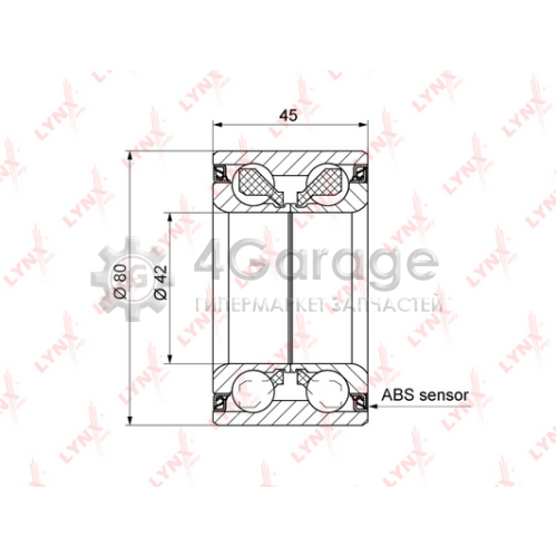 LYNXauto WB1344 Комплект подшипника ступицы колеса